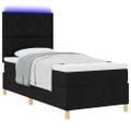 vidaXL LED box s pružinami s čelnou doskou Čierna 100 x 200 cm látka