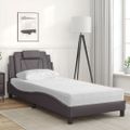 vidaXL Posteľ Viana s matracom sivá 90x190 cm umelá koža