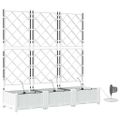 vidaXL Záhradný kvetináč 3 ks Biela 120 x 40 x 126 cm PP