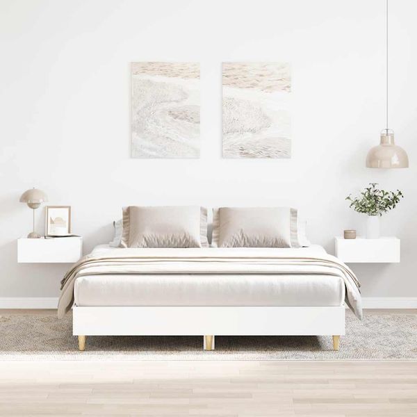 vidaXL Posteľný rám bez matraca biely 140x200 cm kompozitné drevo