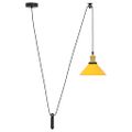 VidaXL Závesná lampa výškovo nastaviteľná E27 lesk žltá Ø 22 cm kov