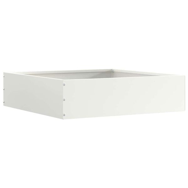 vidaXL Obrubník trávnika Biela 50 x 50 x 13 cm Oceľ