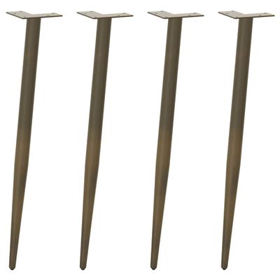 vidaXL Nohy konzolového stolíka, kužeľovitý tvar, 4 ks, prírodná oceľ, 72-73 cm, oceľ