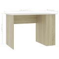 vidaXL Stôl biely a dub sonoma 110x60x73 cm drevotrieska