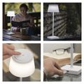LED stolná lampa KATIE, dobíjacia, biela
