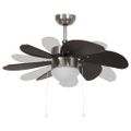 vidaXL Stropný ventilátor s osvetlením 76 cm tmavohnedý