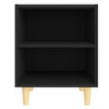 vidaXL Nočné stolíky 2 ks nohy z masívneho dreva čierne 40x30x50 cm