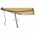 vidaXL Voľne stojaca ručne zaťahovacia markíza 450x350 cm, žlto biela