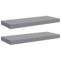 vidaXL Plávajúce nástenné police 2 ks, sivé 60x23,5x3,8 cm, MDF