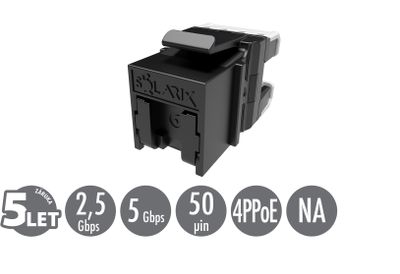 Rýchlozarezávacie keystone Solarix CAT6 UTP SXKJ-6-UTP-BK-NA Component Level a 4PPoE certifikácia