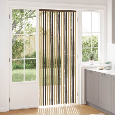 vidaXL Záves proti hmyzu z chenille Tmavohnedá a béžová 90 x 220 cm