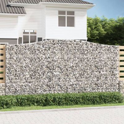 vidaXL Oblúkový gabionový kôš 7 ks 400x30x200/220cm pozinkované železo
