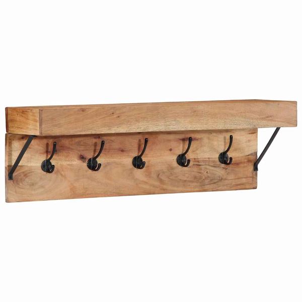 vidaXL Vešiak Nástenný Hnedá 73 x 19 x 23 cm Akáciový masív