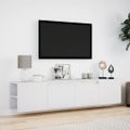 vidaXL TV nástenná skrinka s LED biela 180x31x39,5 cm