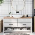 vidaXL Kúpeľňová doska 160x30x(2-4) cm, neošetrený drevený masív