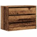 vidaXL Rohová komoda so zásuvkami staré drevo 80x41x58cm kompoz. drevo