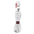 Predlžovací kábel EMOS P1415 / 5 m / 4 zásuvky / s vypínačom / biely / PVC / 1 mm2