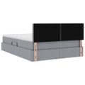 vidaXL LED úložná posteľ s matracom Svetlosivá 140 x 200 cm Látka