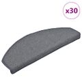 vidaXL Schodové rohože 30 ks 65x24x4 cm svetlosivé a modré polkruhové veľké