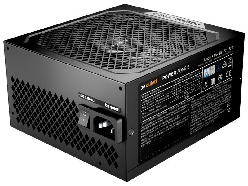 Be quiet! / zdroj POWER ZONE 2 1000W / ATX 3.1 / 140mm fan / čiastočne pasívny / 80 PLUS Platinum