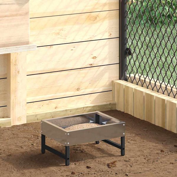 vidaXL Krmítko pre vtáky Strieborná 80 x 28 x 13.5 cm Pozinkovaná oceľ