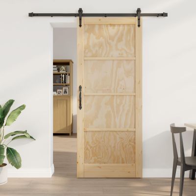 vidaXL Posuvné dvere ORKDAL Prírodná a čierna 86 x 211 cm