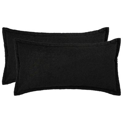 vidaXL Poťah na podložku 2 pcs HOUTEN Čierna 40 x 70 cm Bouclé