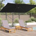 vidaXL Slnečník 351 x 250 x 260 cm Polyester a hliník Čierna