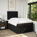 vidaXL Boxspring posteľ s matracom čierna 120x190 cm látka