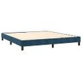vidaXL Posteľný rám boxsping s matracom tmavomodrý 160x200 cm zamat