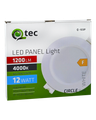 Q-103P LED panel 12W 1200lm 4000K biely - kruhový vstavaný Qtec