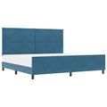 vidaXL Posteľ s pružinovým rámom Tmavomodrá 200 x 200 cm Zamat