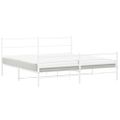 vidaXL Kovový rám postele s predným a zadným čelom biely 183x213 cm