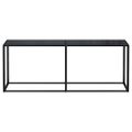 vidaXL Konzolový stolík čierny 220x35x75,5 cm tvrdené sklo