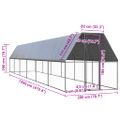 vidaXL Vonkajšia klietka pre sliepky 2x12x2 m pozinkovaná oceľ