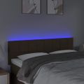 vidaXL Čelo postele s LED tmavohendé 144x5x78/88 cm látka