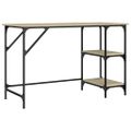 vidaXL Stôl dub sonoma 120x50x75 cm kov a kompozitné drevo