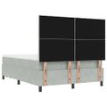 vidaXL Posteľ s pružinovým rámom Svetlosivá 190 x 140 cm Zamat