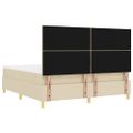 vidaXL Posteľ s pružinovým rámom s vankúšom Krémová 200 x 180 cm látka