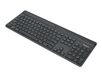 Klávesnica - udržateľné získavanie energie - antibakteriálna - podsvietenie - bezdrôtová - Bluetooth 5.0 - QWERTY - nemecká - klávesový spínač: Scissor-Key - čierna - recyklovaný obal