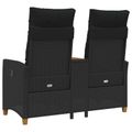 vidaXL Hojdačka s tabletou 2 -Seater 126 x 65 x 112 cm polyratan
