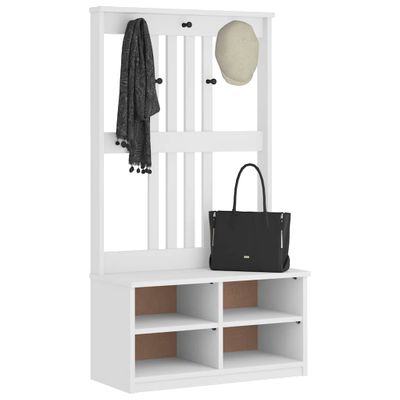 vidaXL Halový strom SANDNES biela 87x40x159,5 cm masívna borovica