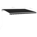 vidaXL Automatická markíza, LED a senzor vetra 400x300 cm, antracitová