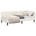vidaXL Rohový rám postele s čelnou doskou Krémová 90 cm x 190 cm Zamat
