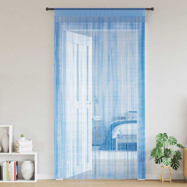 vidaXL Šnúrkové závesy 2 ks svetlomodré 100x250 cm