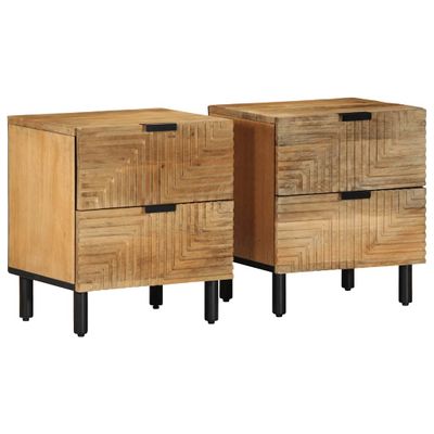 vidaXL Nočné skrinky 2 ks Hnedá 40x33x46 cm Masívne drevo Mango