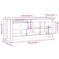 vidaXL Skrinka na topánky čierna 110x38x45,5 cm masívna borovica