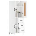 vidaXL Vysoká skrinka biela 69,5x34x180 cm spracované drevo