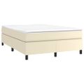 vidaXL Boxspring posteľ s matracom krémová 140x190 cm umelá koža
