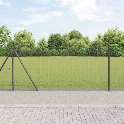 vidaXL Zvarené drôtené pletivo s betónovým základom 25 x 1,6 m Sivá
